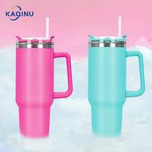 TAIMASI 1pc Lake Green Tumbler With Lid And Straw, 40oz Stainless Steel Insulated Water Bottle With Handle, Gift Drinking Cups, Keeps Cold For 24 Hours Or Hot For 10 Hours, Portable Suitable For Outdoor Camping, Hiking, Driving, And Car Travel - Hồ Xanh - Xem 3