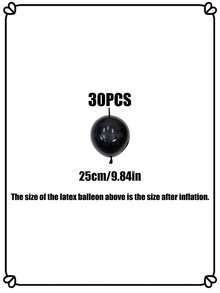 30 quả bóng bay cao su có đuôi để liên kết, màu đen, thích hợp cho tiệc sinh nhật, đám cưới, trang trí tiệc kỷ niệm, vòng hoa bóng bay tự làm - màu đen - Xem 5
