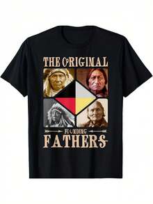 Camiseta Vintage de Orgullo Nativo Americano para Hombre - 100% Algodón, Camiseta Casual de Cuello Redondo y Manga Corta, Ajuste Transpirable y Cómodo, Regalo Perfecto para Él - Negro - Ver 2