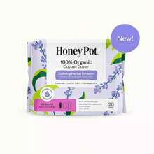 The Honey Pot Company 100% Organic Cotton Cover Calming Herbal Infusion Regular Pads - 20ct - 1 - 查看 9
