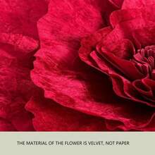 1pc Large Artificial Velvet Peony Flower, Home Decor, Wedding Display, Photography Studio Use, Burgundy Artificial Rose Flower - Multicolor - View 8