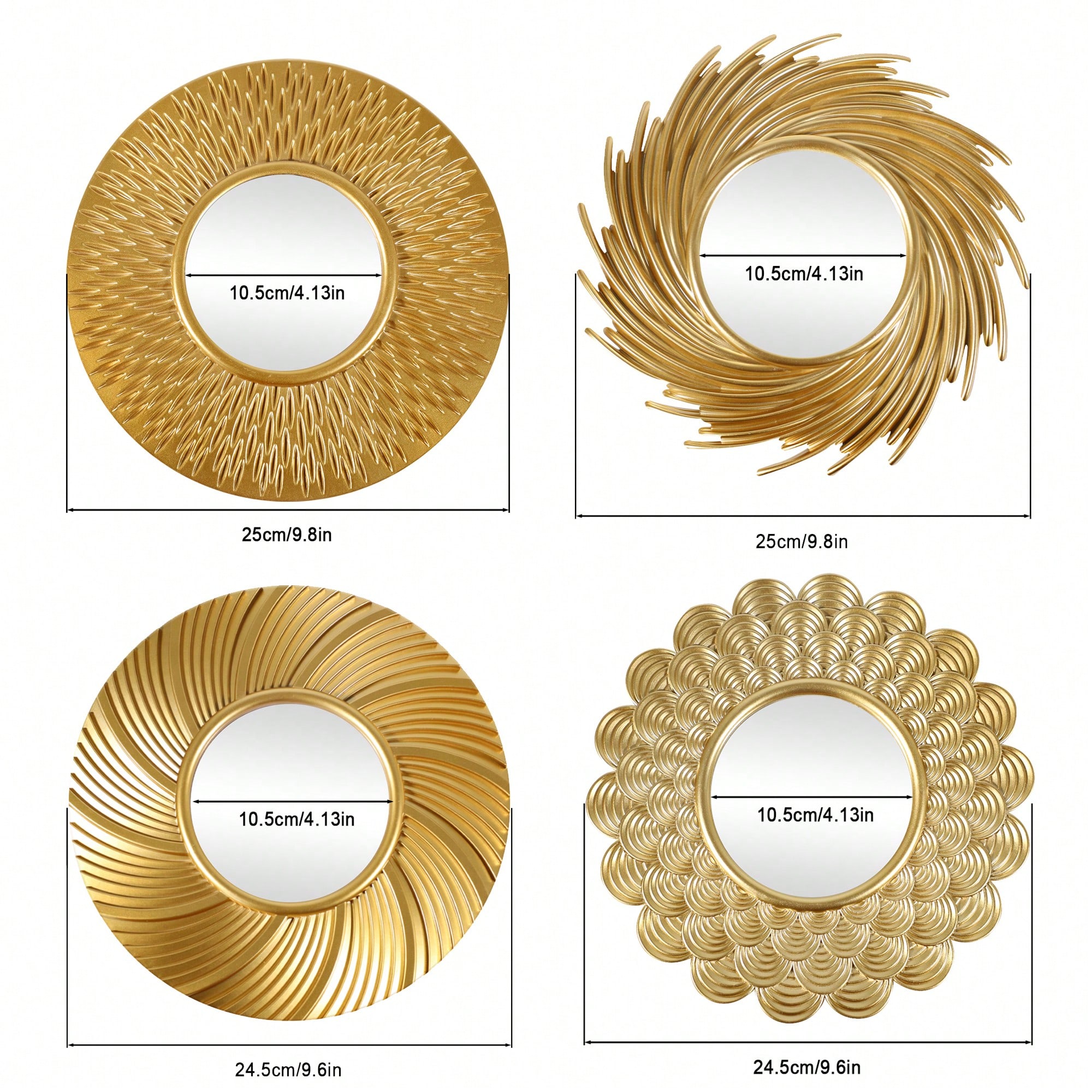 3قطع/مجموعة مرايا ديكورية جدران مصنوعة من البلاستي...