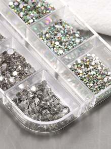 Cristal Strass Decoração de Unhas Conjunto de Tamanhos Mistos Pedras Planas Claras e AB Inferiores, Gemas de Diamante DIY Ferramenta de Arte de Unhas Caneta Pontilhadora, Pinça, Suprimentos para Unhas