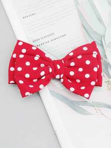 2 pezzi Fermagli a fiocco in tessuto a pois rossi, decorazioni rimovibili per scarpe adatte a stivali, vestiti, fai da te