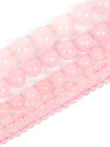 Contas soltas de pedra de quartzo rosa natural de 1 fio, contas naturais rosa para fazer joias, pulseiras e colares faça você mesmo, 4, 6, 8, 10 e 12 mm