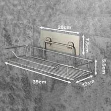 Stainless Steel Bathroom Storage Shelf Punch-Kitchen Bathroom Toilet Wall Hanging Storage Rack