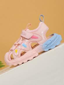 儿童凉鞋，男童女童夏季新款时尚休闲运动沙滩幼儿步行鞋 - 粉色 - 查看 6