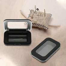 缝纫针收纳盒、针收纳盒、带针座的旅行套装、十字绣收纳盒、便携式缝纫针和剪刀盒缝纫美术用品 - 彩色 - 查看 4