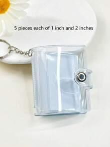 Bonuci 1pc/10 Piece Set 2-Inch Mini Photo Album Valentine's Day Photo Storage With Keychain Pocket Photo Album Keychain For Photo Valentine's Day Gifts, Weddings, Keychain Photo Albums, Bag Pendants, Can Store Headshots, ID Photos, Transparent Photo Album Storage Book, Photo Storage, Cute Gifts