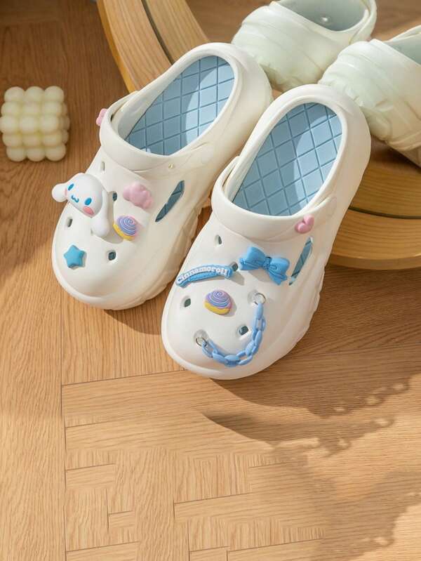 Sanrio 3 stuks Sanrio Hollow Out Clogs-stijl sandalen met dikke zool voor buiten/strand, met Kuromi en Patty Dog voor meisjes