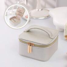 1pc Portable Multi-Functional Jewelry Box With Storage Bag, PU Leather Jewelry Ring Box Necklace Box Jewelry Box Oxidation Proof Birthday Gift, Super Large Capacity Jewelry Box For Earrings, Rings, Bracelets, Necklaces, Hair Accessories, Suitable As Gift For Girlfriends, Friends, Girls For Holiday Or Birthday Summer Goods For Women Storage Organizer Gift Back To School
