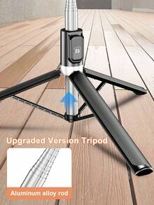 1.7m/1.3 Meters Bluetooth Wireless Selfie Stick Tripod With 3-Color LED Fill Light, 360° Rotatable Stainless Steel Portable Phone Holder, Compatible With IPhone 16/15/14/13/12/11e/Max/Pro/Xs/Xr/X/Plus, Galaxy S25/S24/S23/S22 Ultra, Android Smartphones, GoPro, Suitable For Travel/Selfie