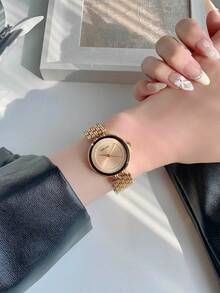 1 pieza Reloj de cuarzo elegante y de moda con esfera redonda de acero inoxidable, adecuado para uso diario, aniversario, cumpleaños, como regalo, para tiempo libre y negocios - Unitalla - Ver 8