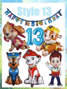 Paw Patrol Dog Patrol Geburtstags-Themen-Set, Ryder Archi Daily Flauschiger Aluminiumfolie Luftballon Kombination, Paw Patrol Geburtstags-Party Dekorationsartikel