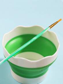 1 pezzo Porta-pennelli multicolore, tazza pieghevole mini in silicone per lavare i pennelli ad acquerello, secchiello portatile per la pulizia dell'arte, perfetto per la pittura, il disegno e la creazione artistica, strumento essenziale per artisti, accessorio artistico vivace, supporto per pennelli in silicone durevole, bottiglia spray mini pieghevole in silicone per un uso versatile come portapenne, articoli per il ritorno a scuola, forniture scolastiche