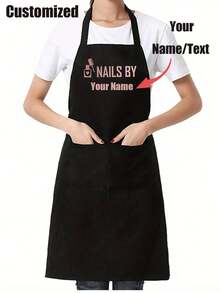 1pc Custom Nail Apron, Funny Apron Adjustable Apron Funny Bib Aprons For Women Men, Apron For Men, Birthday Gift , Unisex Apron, , Housewarming Gift, Breathable, Lightweight, Washable, Cute, Love, Shining, Soft, Comfortable, Elegant, Custom, Personalized, Unique, Him, Her, Boyfriend, Girlfriend, Dad, Mom, Family, Friends - Multicolor - View 3
