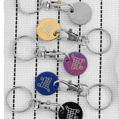 1 件/3 件购物车代币超市手推车，金属不锈钢钥匙扣，钥匙圈装饰带手推车解锁钥匙，钥匙圈配件