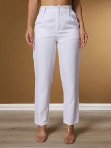 Women's Pants/Tailored Pants/Basic Pants/Elegant Pants/Skinny Pants/Blogger Pants/Fashion Pants - 白色 - 查看 2