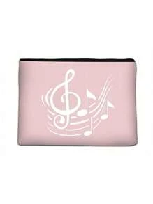 Vibrant Musical Note Print Canvas Cosmetic Bag, Durable, Versatile, And Stylish Shopping Companion -Perfect Gift For Music Fans , Travel Small Items Portable Storage Pouch, Gift,Makeup Bag,Women's Simple And Large Capacity Travel Makeup Bag, Earphones,Data Cable,Accessory Storage, Coin Bag, Suitable For Men And Women, Birthdays, Holidays, Back To School, Vacation, Beach, Travel