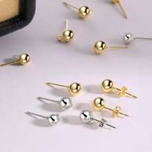 KMEOSCH 80pcs Stainless Steel Ball Post Earring Studs Kit - Includes 40pcs Round Ball Posts With Hanging Holes 40pcs Backs For DIY Enthusiasts And Jewelry Makers