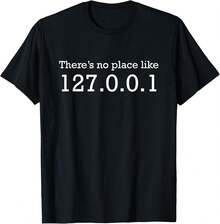 No hay lugar como 127.0.0.1 Camiseta de geek de computadora local - Negro - Ver 1