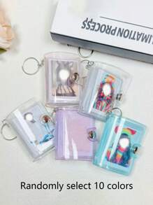 Bonuci 1pc/10 Piece Set 2-Inch Mini Photo Album Valentine's Day Photo Storage With Keychain Pocket Photo Album Keychain For Photo Valentine's Day Gifts, Weddings, Keychain Photo Albums, Bag Pendants, Can Store Headshots, ID Photos, Transparent Photo Album Storage Book, Photo Storage, Cute Gifts
