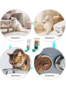 自动食物和水分配器 悬挂式耐用塑料宠物食品喂食器/饮水器 大容量重力供水流食器 无需电源 易于安装 卫生设计 防漏 可清洗 可拆卸 幼犬饲料 猫咪必需品 狗用品 狗碗 猫碗 狗用品 猫用品 狗配件 适用于中小型犬 猫 兔子 仓鼠 蓝色