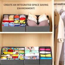 Four Piece Drawer Organizer Divider Foldable Closet Storage Organizer Basket And Fabric Organizer Box, Used For Storing Clothes, Underwear, Bras, Ties, Accessories, Socks
