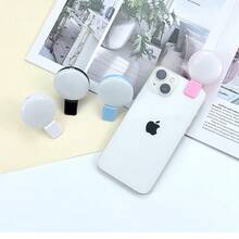 4/2/1 pieza Luz anular LED portátil alimentada por USB compatible con iPhone, portátil, mini luz anular para video, foto, fotografía, lámpara con clip - Blanco - Ver 11