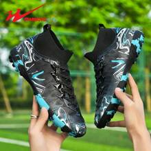STARNOVO Zapatos de fútbol originales de doble estrella, zapatos deportivos de fútbol de moda de caña alta para hombres y mujeres, suela de goma camuflada, tobillo elástico de punto elegante, combinaciones de colores vibrantes, apropiados para entrenamiento/partidos de fútbol de estudiantes de escuela media/primaria y uso diario