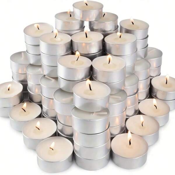 1 caja de velas, duración de 4 horas, 50 piezas de cera de té para aislamiento y cera de soja sin humo para cocinar té, confesión romántica con festival de velas navideñas, ambiente romántico para fiestas, regalo para el Día de San Valentín