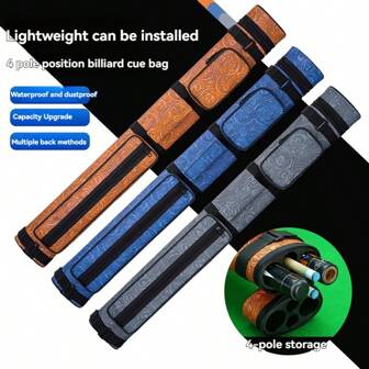 Nuevo estuche de taco de billar de piel de PU con patrón de 4 agujeros, soporte de taco de billar 2x2. Diseño antideslizante y anti-colisión, adecuado para todos los jugadores de billar, regalo ideal para días festivos