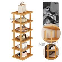 6 Tier Vertical Shoe Rack Tall Narrow Shelf Storage Organizer Slim Shoe Tower
