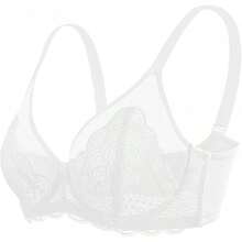 HSIA Minimizer Bras Women Large Bust Full Coverage Lace Plus Size Bra - Scales - White - View 5
