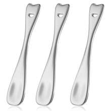THE Mini Spoon Face Spatula Makeup Small Skincare For Cosmetics Mask Make Up Tool Beauty Skin Care Lotion Cosmetic Facial Spatulas Cream Product Moisturizer Applicator Tiny Scoop Lip Scooper - Silver - View 9