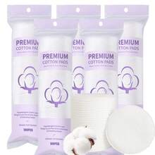 80/100/150片圆形清洁垫，双面可重复使用，不起毛卸妆垫，柔软低致敏性，适用于面部和眼部清洁及卸妆 - 彩色 - 查看 1