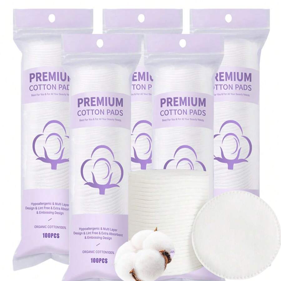 80/100/150片圆形清洁垫，双面可重复使用，不起毛卸妆垫，柔软低致敏性，适用于面部和眼部清洁及卸妆 - 彩色 - 查看 1