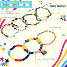 Pulsera de colores para la concienciación sobre el autismo, pulsera de apilamiento y estirable para la comprensión del autismo, pulsera de regalo para la confianza y el respeto de las personas con autismo - Rojo - Ver 4
