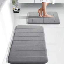 Solid Color Simple Soft Memory Foam Absorbent Non-Slip Bathroom Mat, Toilet Mat Home Bathroom Decoration Bathroom Rug Outdoor Rug Door Mat Summer Bathroom Accessories