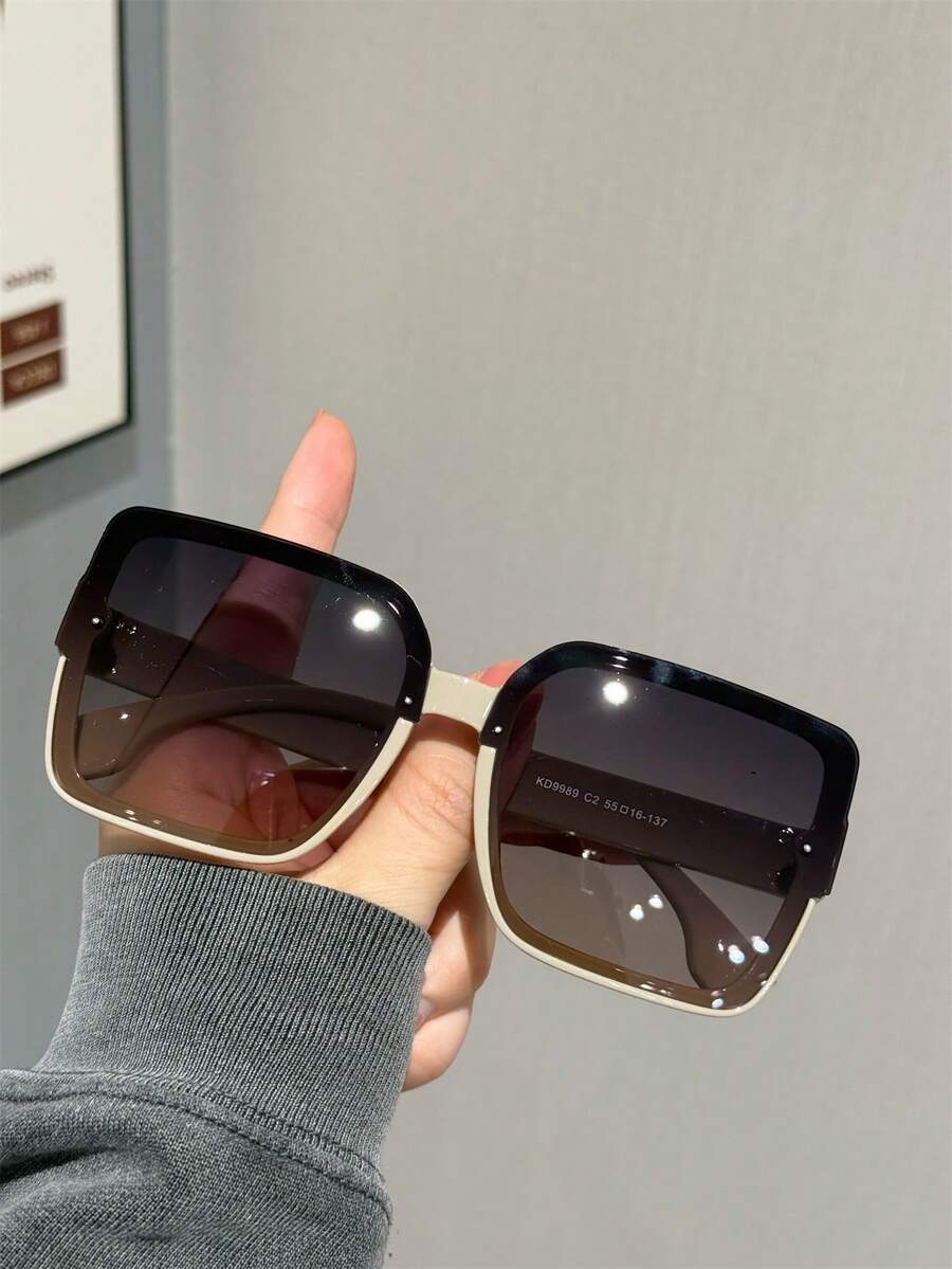 1 副男士方形时尚眼镜，适合海滩派对、休闲户外、骑行、街头时尚、T 台、情侣、时尚 - 彩色 - 查看 1