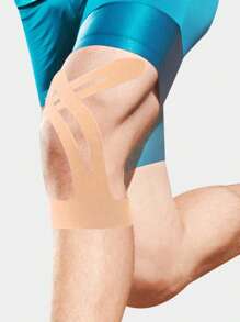 1 pezzo Nastro sportivo impermeabile, supporto per ginocchio - Fascia sportiva elastica pre-tagliata, adatta per corsa, calcio e accessori da palestra per fitness