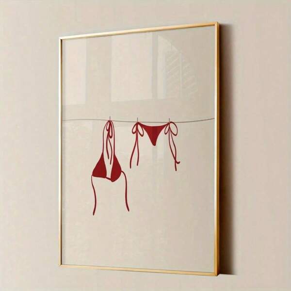 1pc Gift Red Bikini Art Print Modern Vintage Home Decor Indoor Wall Arts Posters Painting Kitchen Hallway Decor No Frame