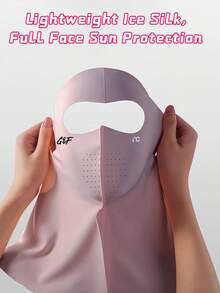 1Pc Personalized Customized Face Gini New Face Mask, Customized Text Logo, Full Face And Neck Protection Integrated Design, Can Resist Uv Rays In All Directions. The Face Mask Is Made Of Comfortable Materials, Light And Easy To Wear, Without Burdening The Face. Suitable For Gifting To Fathers, Mothers, Friends, Lovers, And Can Also Be Customized For Cycling Clubs. Whether It'S Daily Commuting, Outdoor Sports, Or Travel, It'S Perfect For All - Multicolor - View 2