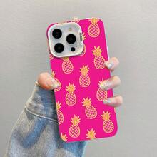 Pineapple Pattern Dream Phone Case For IPhone 11 12 13 14 15 16 PRO MAX PLUS, Original Design Printed Panel Phone Case, Compatible With Samsung S22 S23 S24 PLUS ULTRA - White - View 2