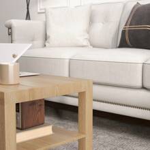 HOMCOM HOMCOM Classic Rectangular Coffee Table With Large Wooden Storage Shelf, Modern Sofa Coffee Table For Living Room And Office, 90x45x44.5 Cm, Natural Wood