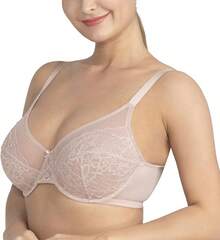 Minimizer Bras Women Full Coverage Underwire Bras Plus Size Lifting Lace Bra Heavy Breast - 深粉紅色 - 查看 2