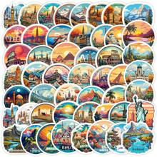50 piezas Pegatinas de viaje europeas, pegatinas de ciudades, pegatinas de dibujos animados, pegatinas de viaje vintage, pegatinas de países, pegatinas del mundo, pegatinas impermeables de vinilo para botellas de agua, computadoras, laptops, teléfonos, equipaje, cuadernos, refrigeradores