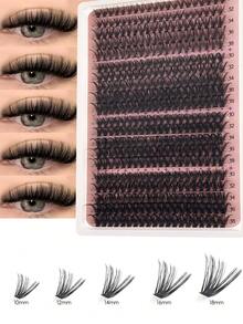 390/340 Pieces Fluffy Lash Clusters, 4 Styles Mixed, 5D Thick & Dense Lash Clusters, Faux Mink Individual Lashes, D Curl 10-18mm Mixed Lashes, Create Voluminous Curled Lashes. Wedding Bridal Makeup Tools, Lash Clusters, Individual Lashes, False Eyelashes. - D - 查看 6