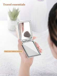 2pcs Double-Sided Foldable Makeup Mirror, Summer Portable Makeup Mirror For Women, PU Leather Travel Makeup Mirror, Minimalist Solid Color Handheld Folding Mirror, White Makeup Mirror, Beauty Makeup Tool,Makeup,Cheap,Room Decor,Vanity,Travel,Bedroom,Makeup Accessories,Mirror,Vanity Mirror,Mini Mirror,Compact Mirror,Mirror Small,Hand Mirror