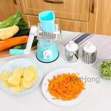NetHong 3-In-1 Rotary Food Slicer Grater Shredder For Cheese Vegetables & Fruits - Multicolor - View 1